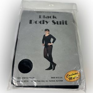 Child Long Sleeve Black Small (4-6) Bodysuit New In Package